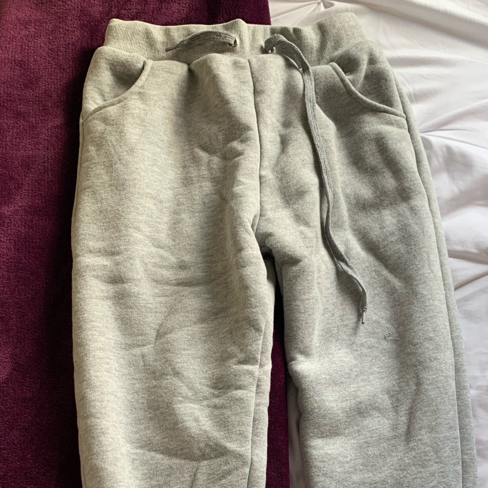 Light gray fuzzy sweatpants